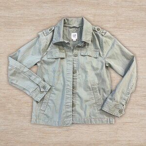 GAP Kids Green Cargo Button Up Jacket Size Medium Unisex Fall Winter Clothing